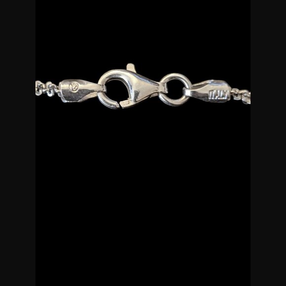 925 Sterling Silver Paddle Chain Link Size 11" Necklace - Picture 5 of 7